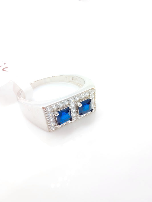CZ Sappire blue stone 925 Men_s ring size 21