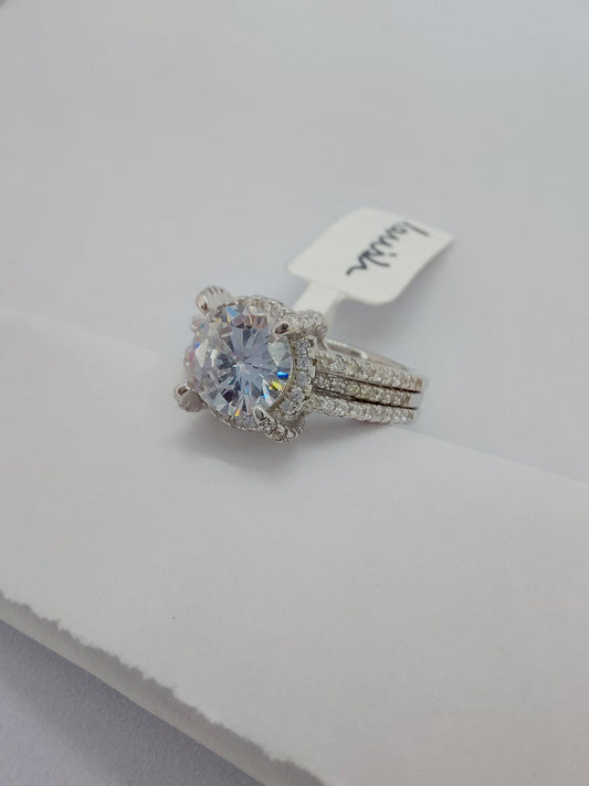 Exclusive 2 in 1 Solitaire 925 ring