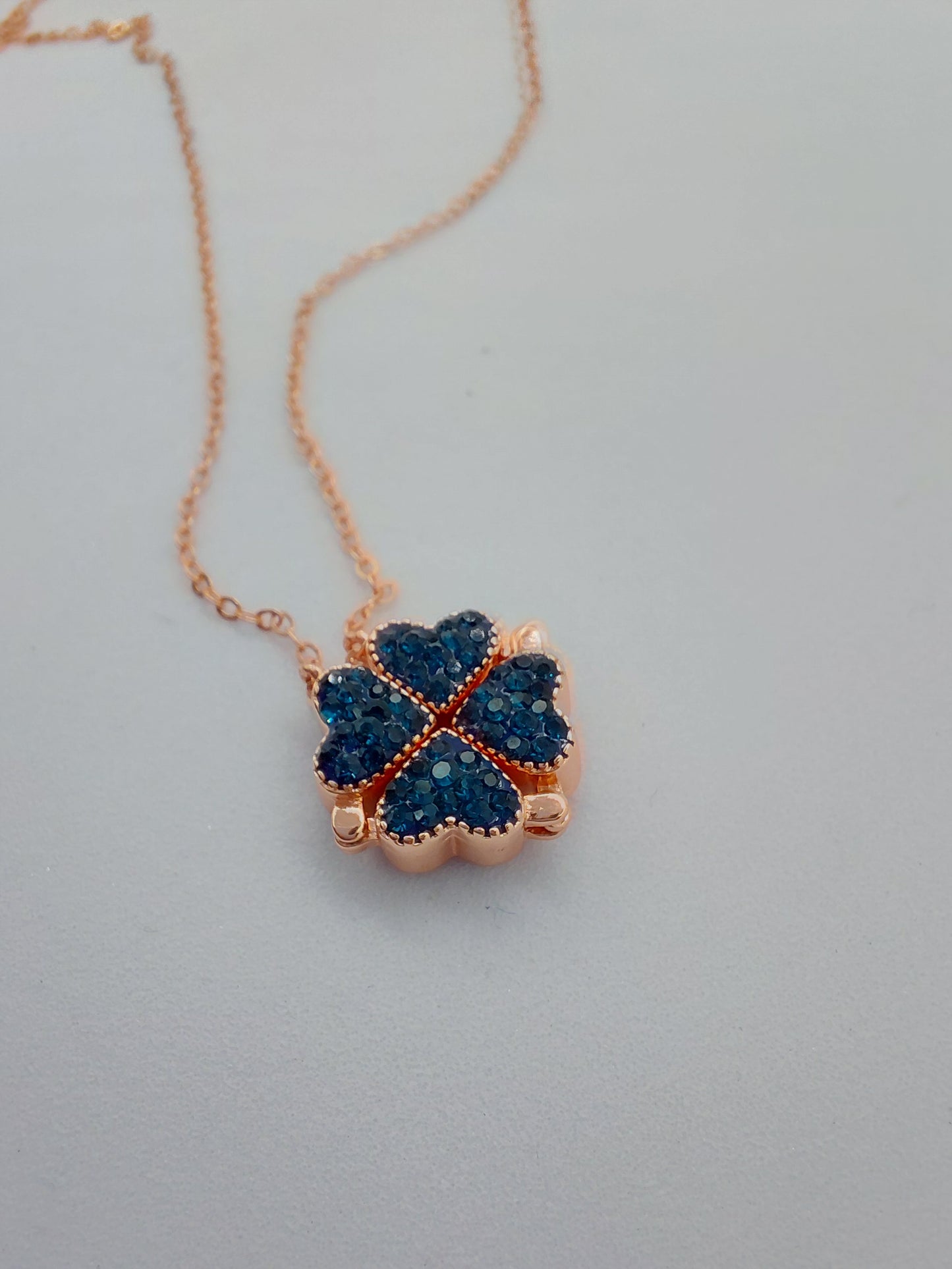 Red blue flower 2 in 1 design magnetic silver necklace 925