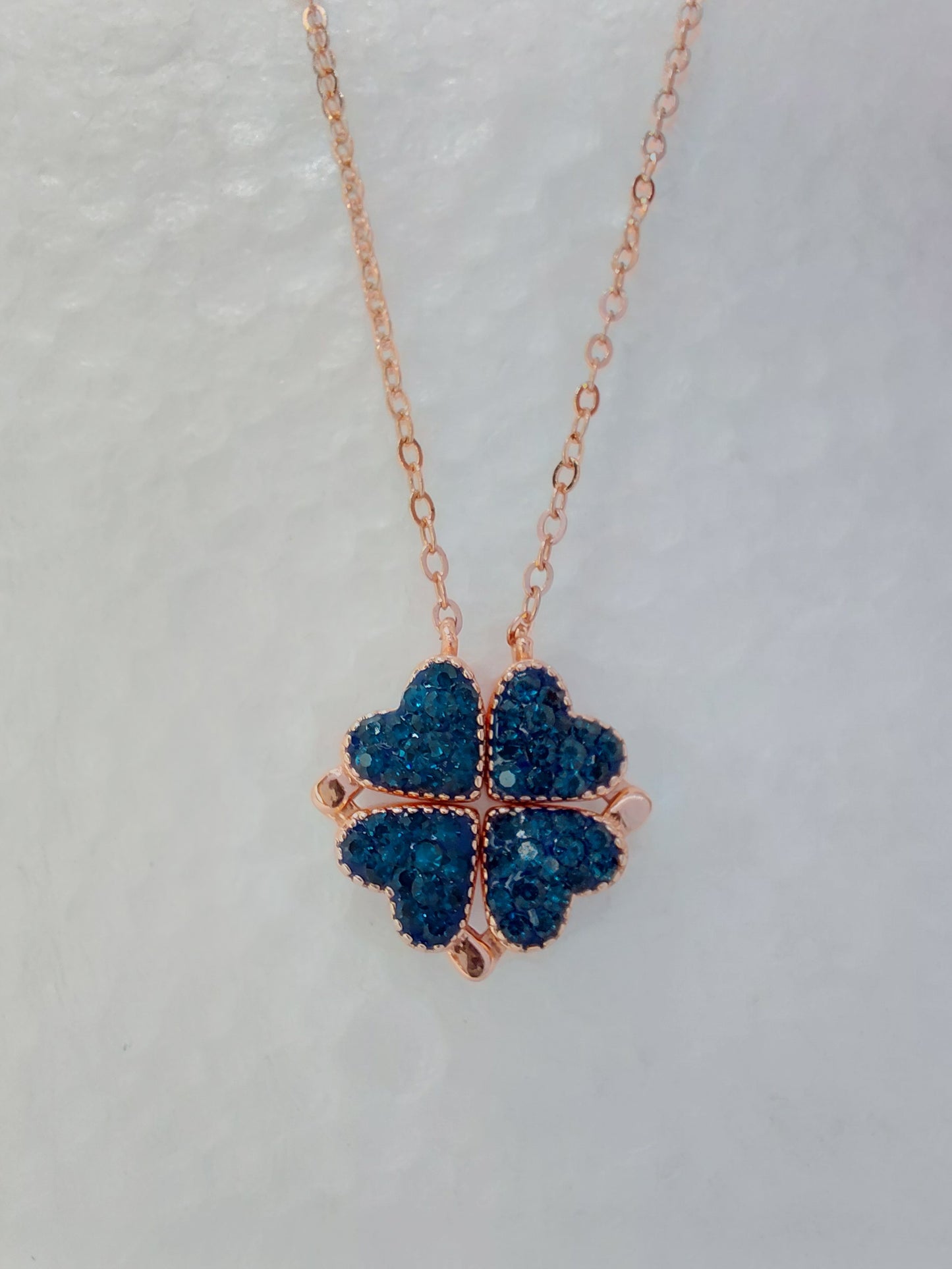Red blue flower 2 in 1 design magnetic silver necklace 925