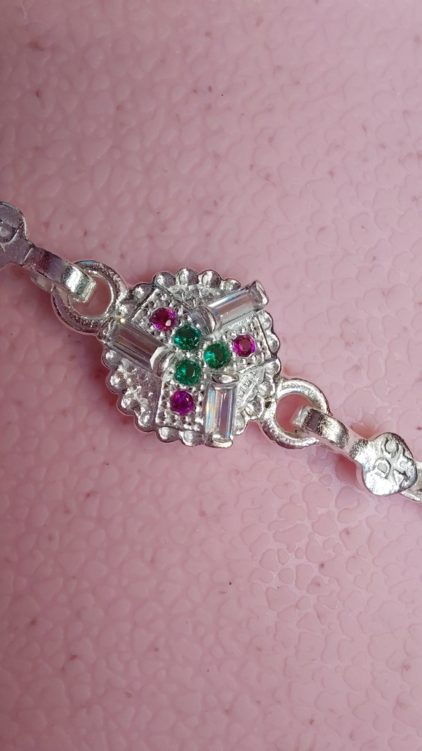 Regal Radiance Silver Rakhi Bracelet