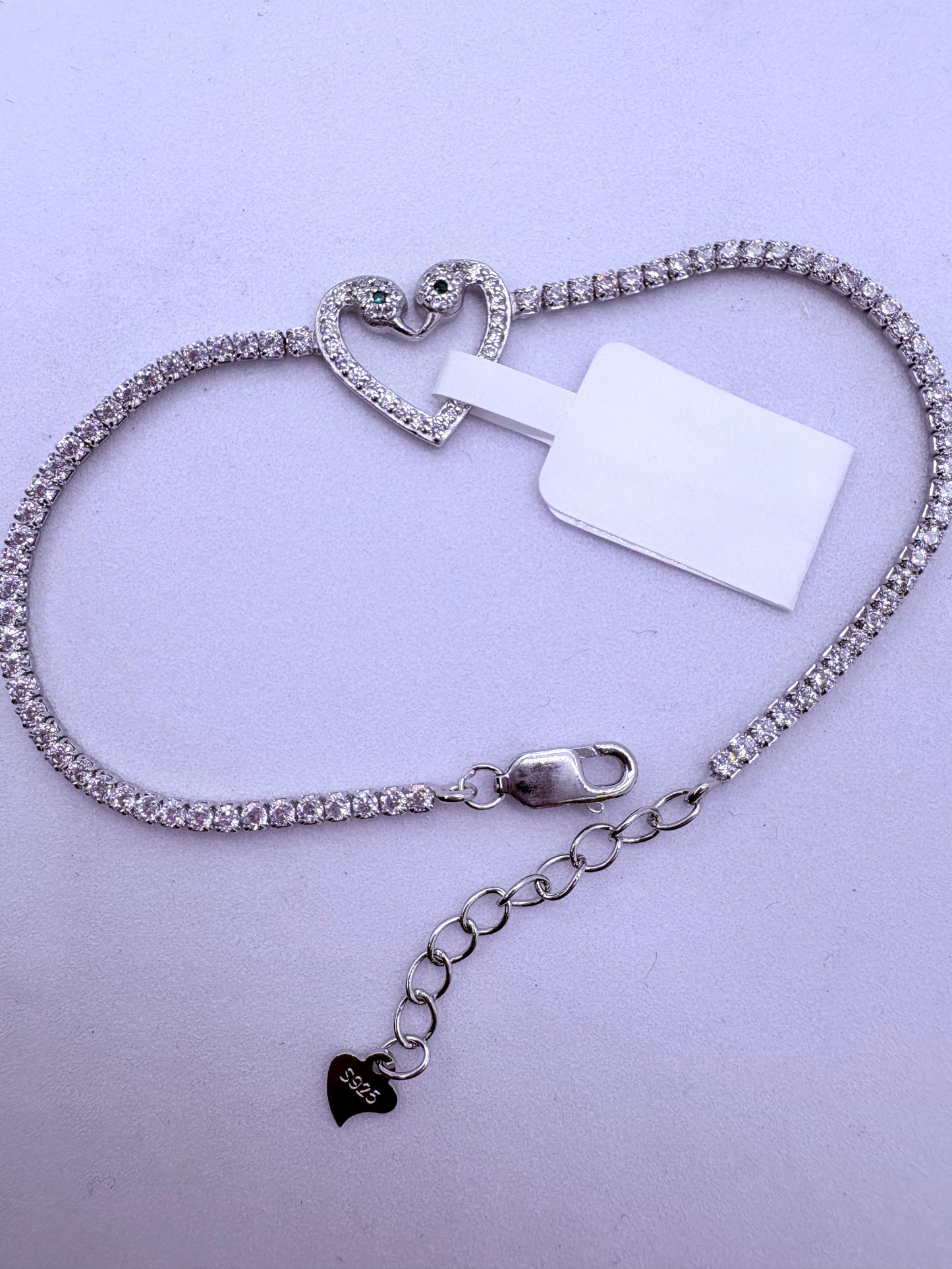 Emerald eyed swan 925 bracelet