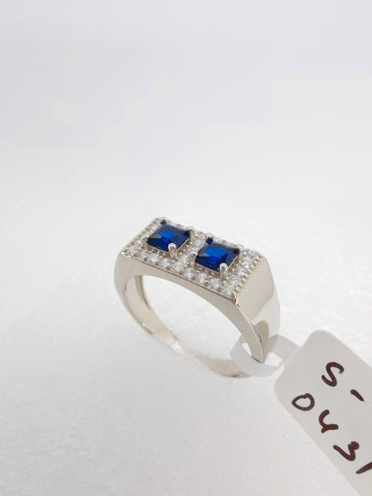 CZ Sappire blue stone 925 Men_s ring size 21