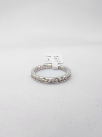 925 White cz stone band ring