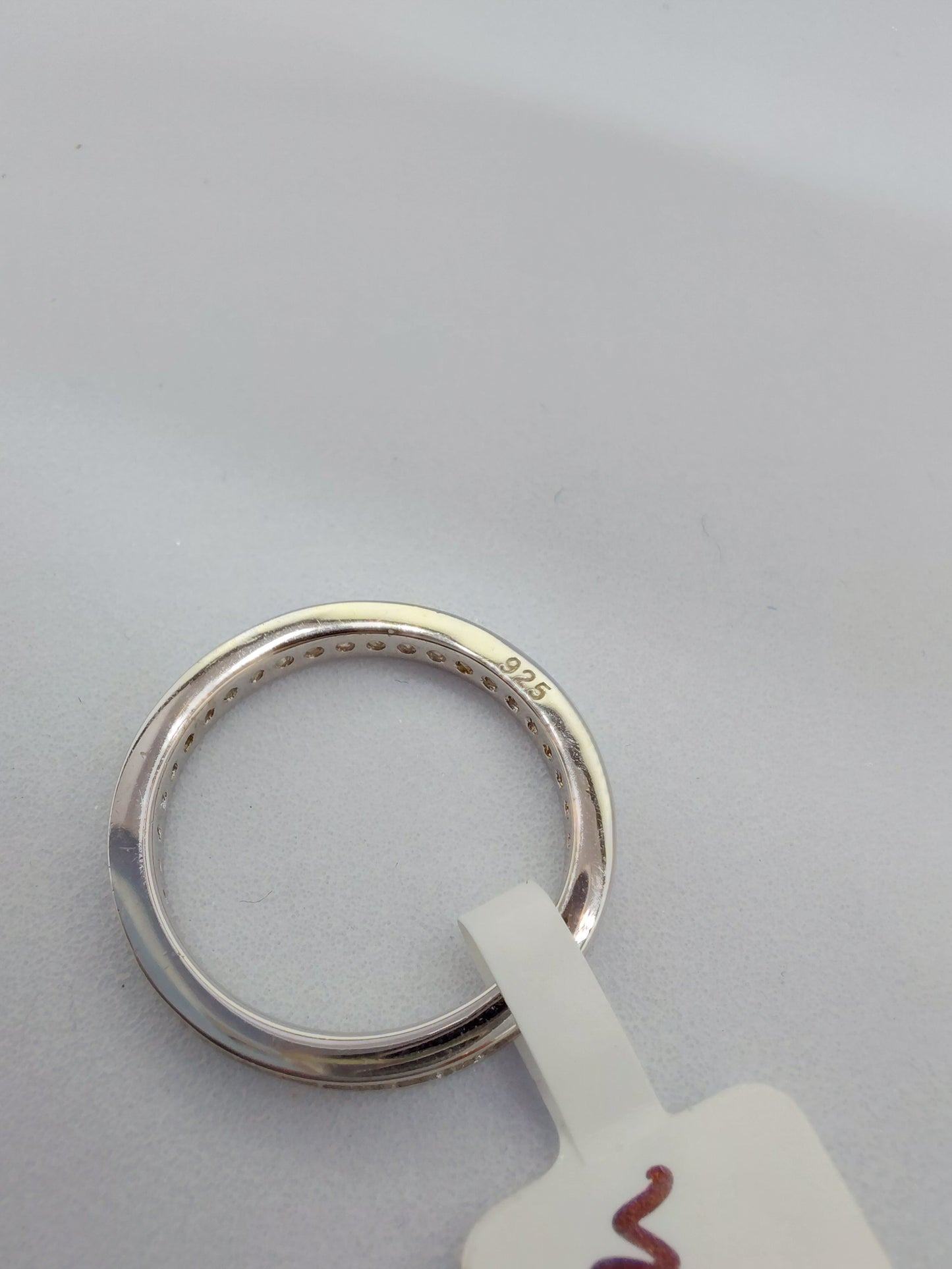 925 White cz stone band ring
