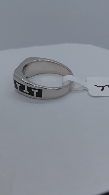 Black enamel cz stone 925 Men_s ring size 17