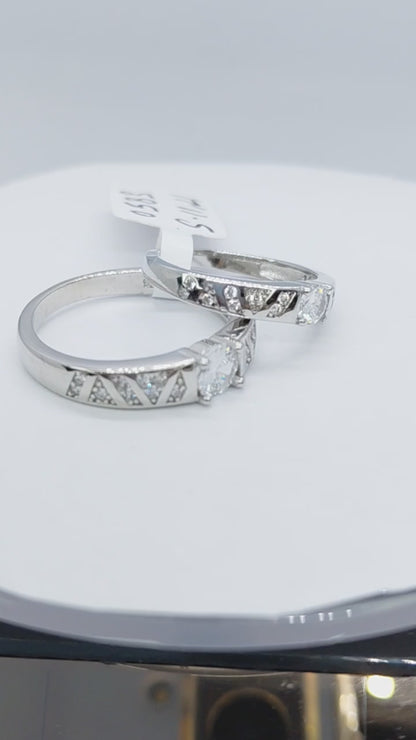 White CZ stone 925 couple rings